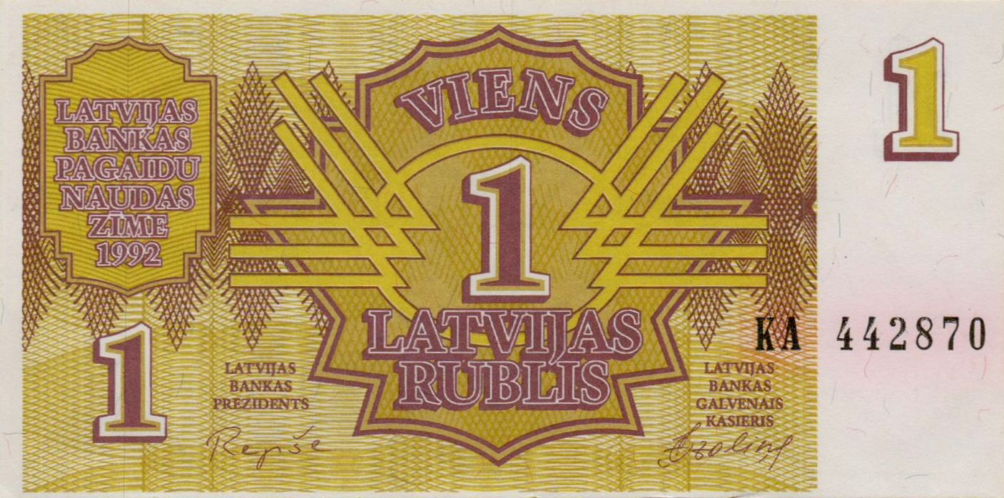 Latvia 1 1992 UNC P-35
